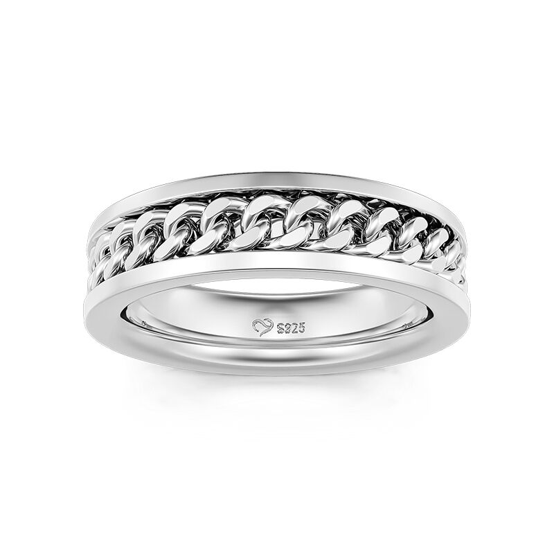 Jeulia Rotatable Chain Sterling Silver Women's Band