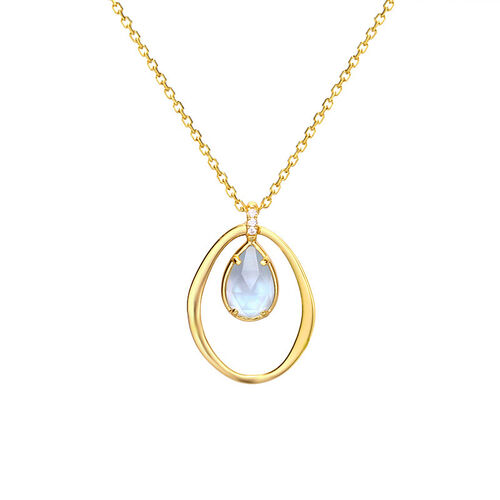 Jeulia "Gentle Light" Pear Cut Sterling Silver Necklace