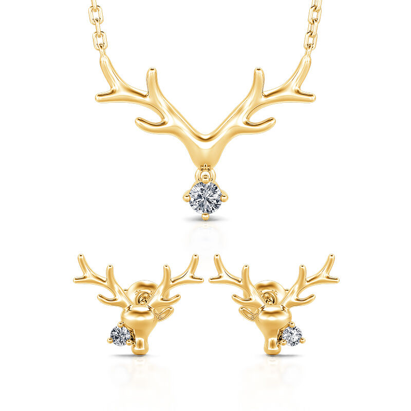 Minimalist Jewelry-Elk Round Cut Sterling Silver Jewelry Set