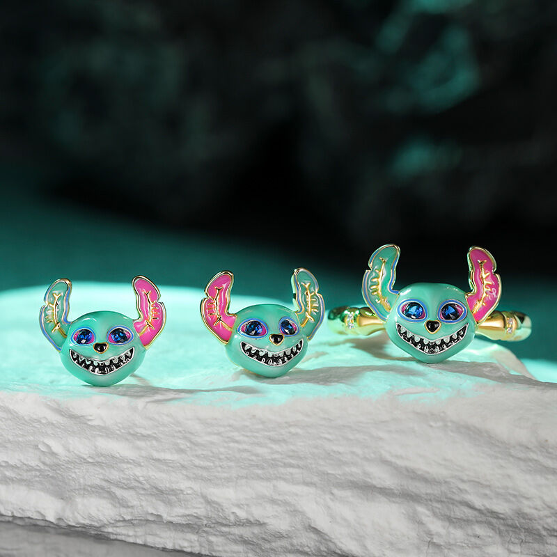 Jeulia Conjunto de Joyas de Plata de Ley Esmaltadas