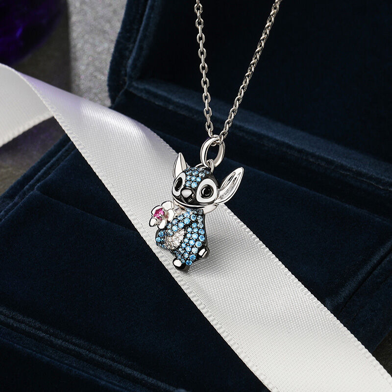 Collana "Little Monster" con Fiore Animale Carino Jeulia Argento Sterling