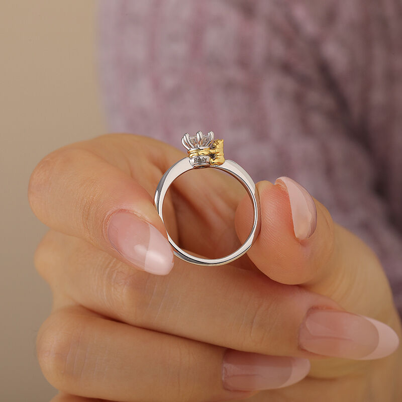 Jeulia Hug Me "Sweet Honey"  Cartoon Bear Couple Rings Sterling Silver
