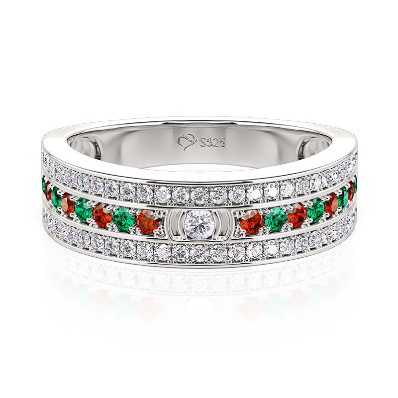 Jeulia Vintage Two Tone Eternity Wedding Band Sterling Silver