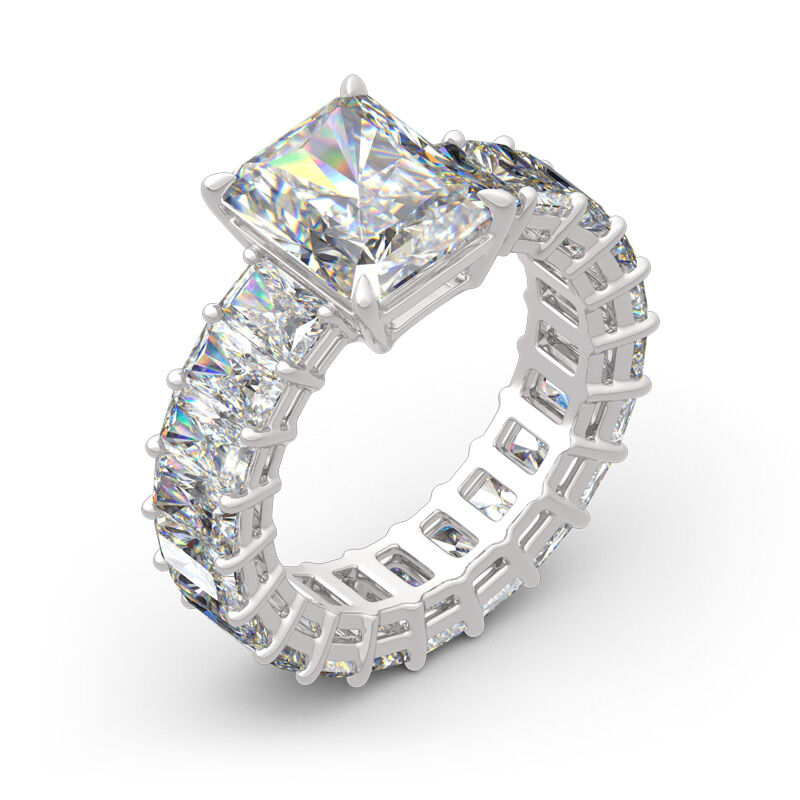 Jeulia Radiant Cut Eternity Sterling Silver Ring