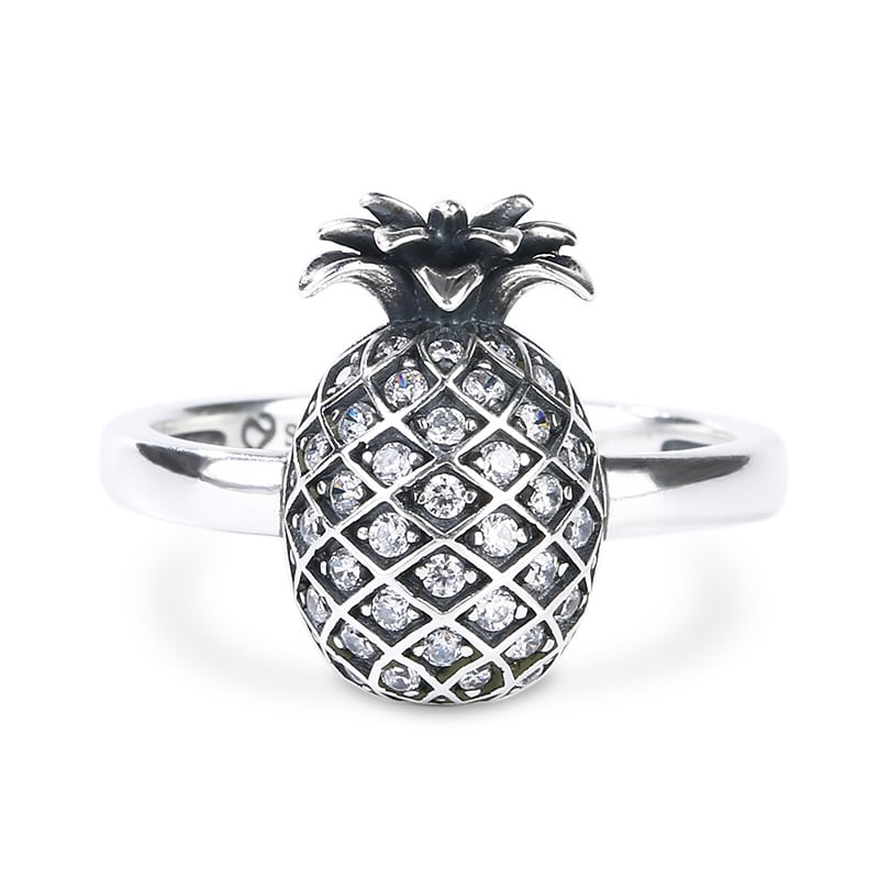 Jeulia Pineapple Sterling Silver Ring