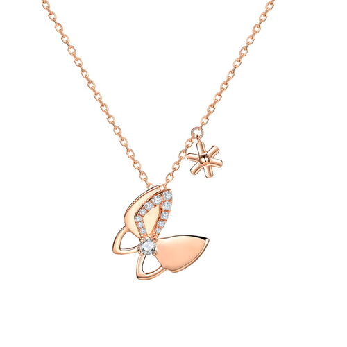 Jeulia Dainty Butterfly Sterling Silver Necklace
