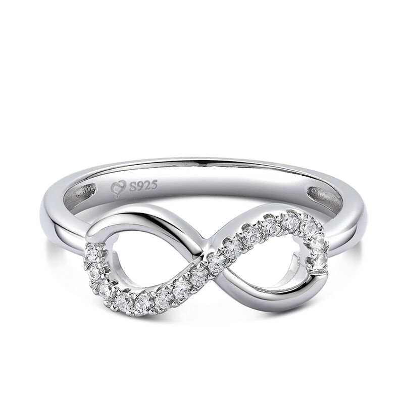 Jeulia "Infinity Love" Round Cut Sterling Silver Ring