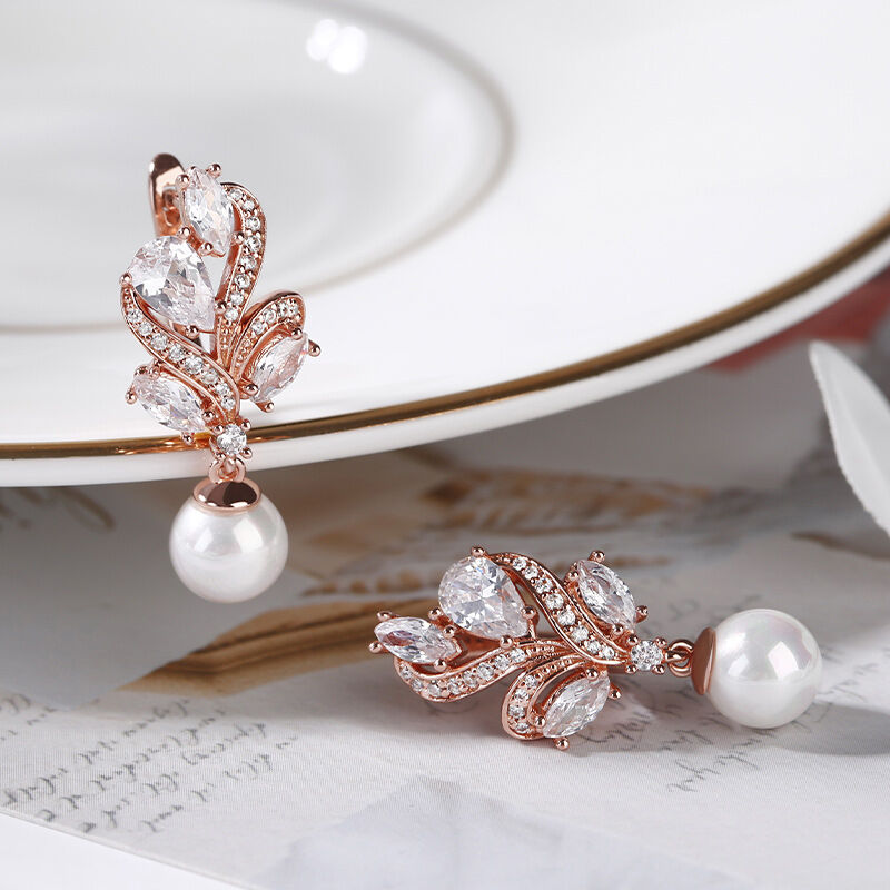 Jeulia Conjunto de joyas de plata esterlina con perlas cultivadas de diseño elegante