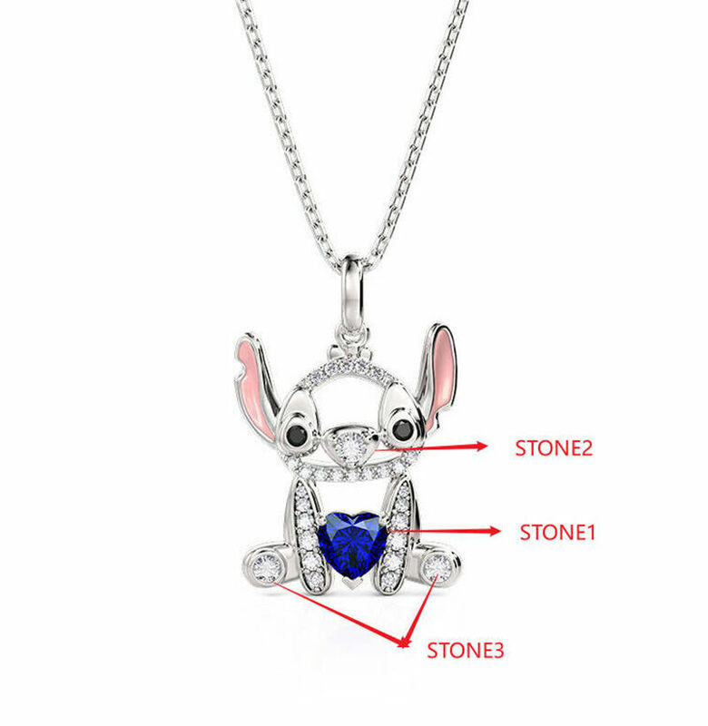 Jeulia Hug Me Collar Personalizado Pequeño Monstruo Con Piedra de Nacimiento