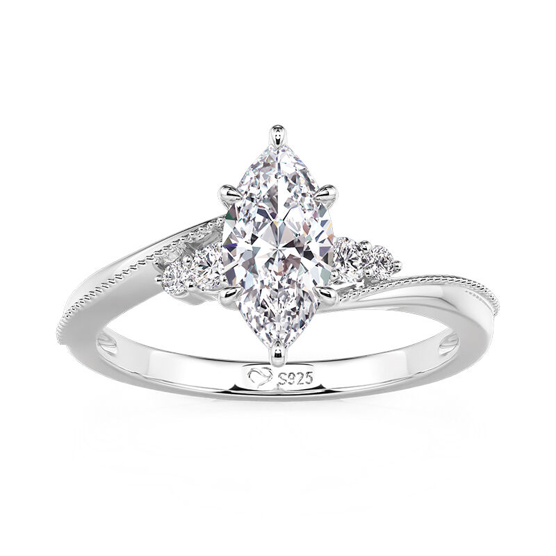 Jeulia Bague de Fiançailles Personnalisée Marquise avec Pierre de Naissance