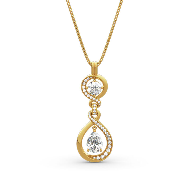 Jeulia Twist Design Sterling Silver Necklace