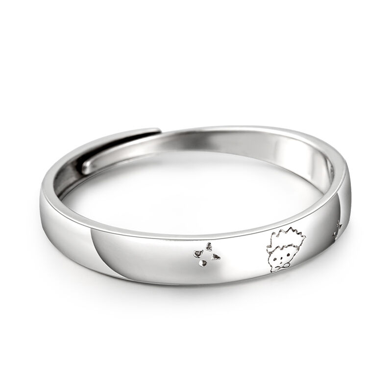 Jeulia "One Love" The Little Prince Adjustable Sterling Silver Men's Band