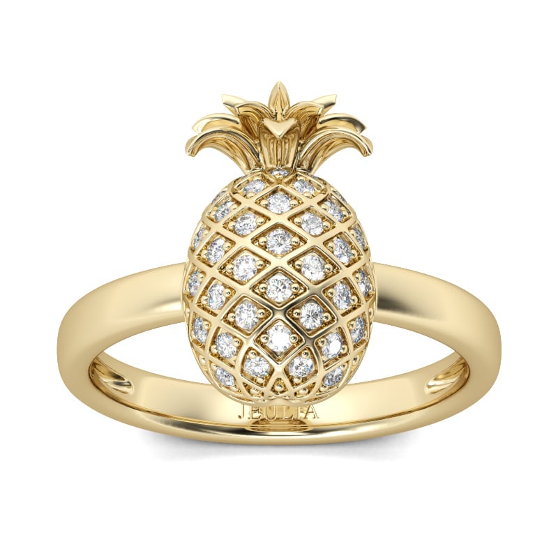 Jeulia Pineapple Sterling Silver Ring