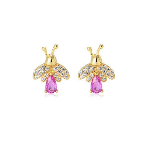 Jeulia Bee Design Pear Cut Sterling Silver Earrings