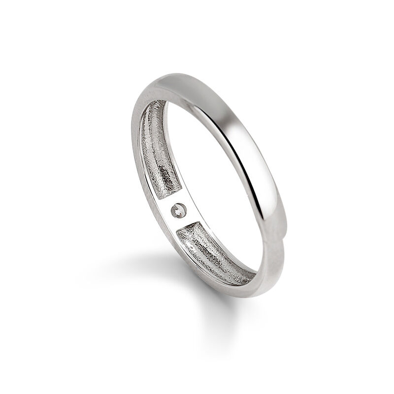 Jeulia Solitaire Sterling Silver Adjustable Men's Ring