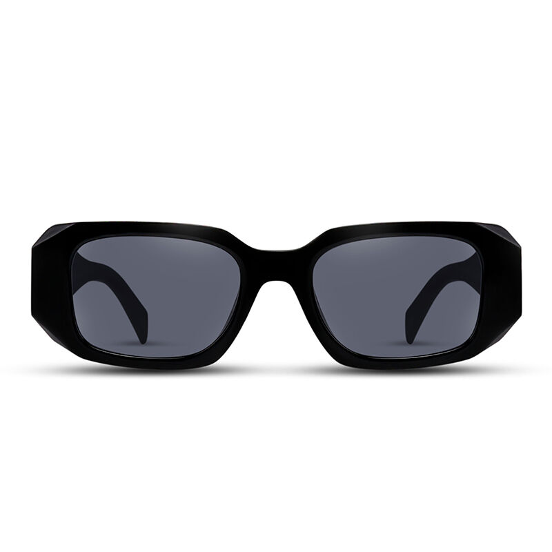 Jeulia "Jump Out" Rectangle Black/Grey Unisex Sunglasses