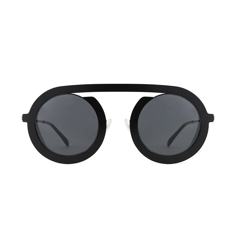 Jeulia "Freestyle" Round Black Polarized Unisex Sunglasses
