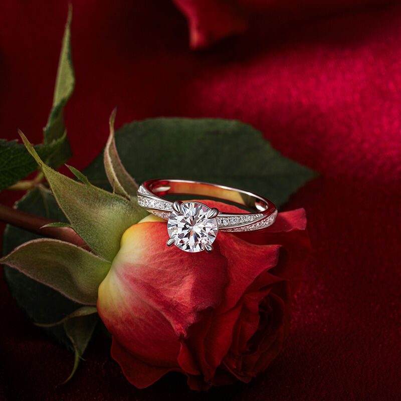 Jeulia Classic Eternity Knot Couple Rings