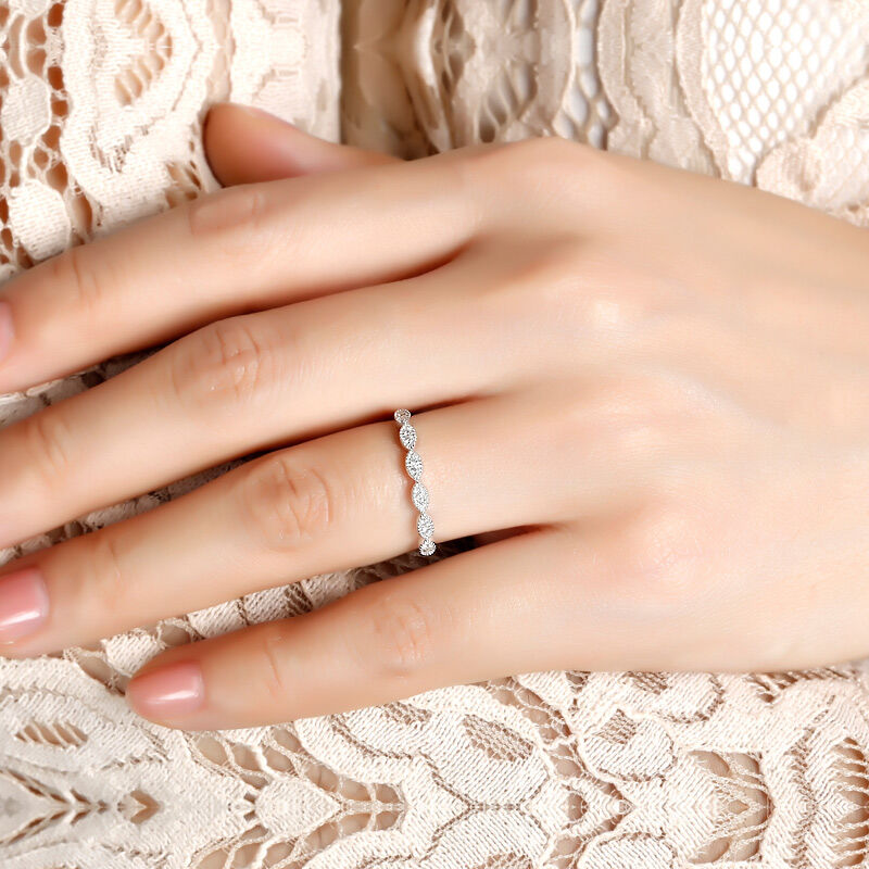 Jeulia Vintage Fedine di Fidanzamento da Donna in Argento Sterling
