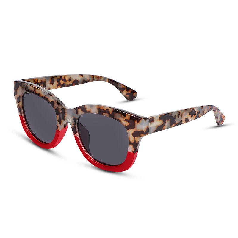جوليا نظارة شمسية مربعة باللونين الأحمر والرمادي للنساء