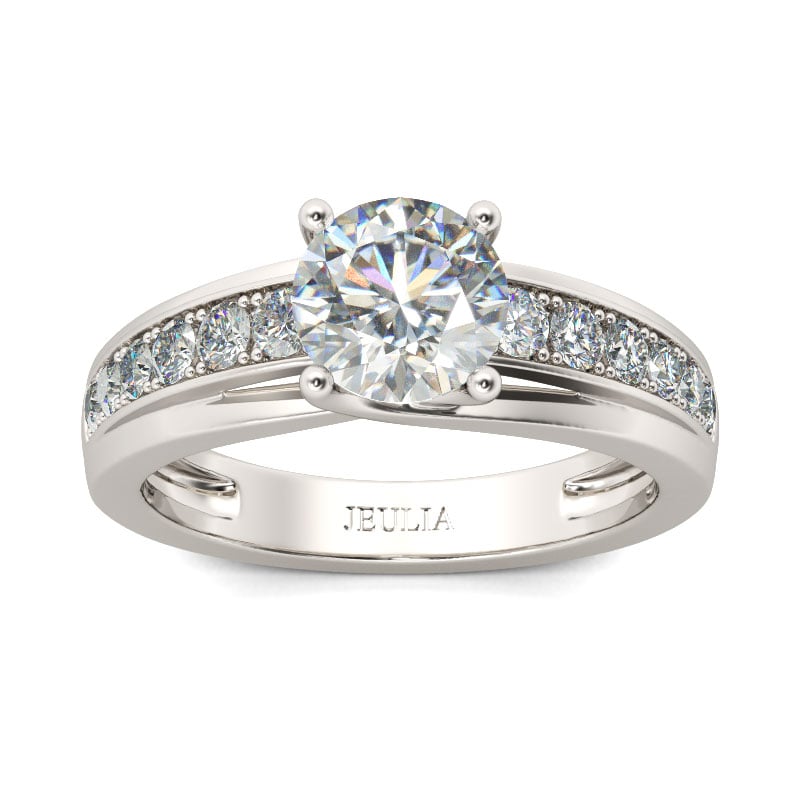 Jeulia Channel Setting Round Cut Sterling Silver Ring