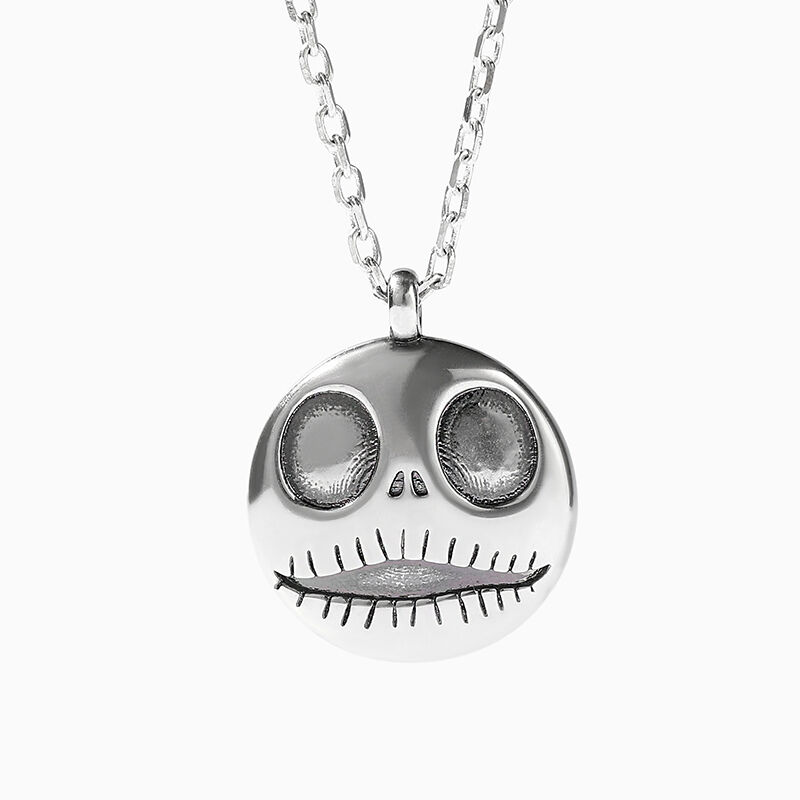 Jeulia "Demon of Light" Skull Design Sterling Silver Necklace