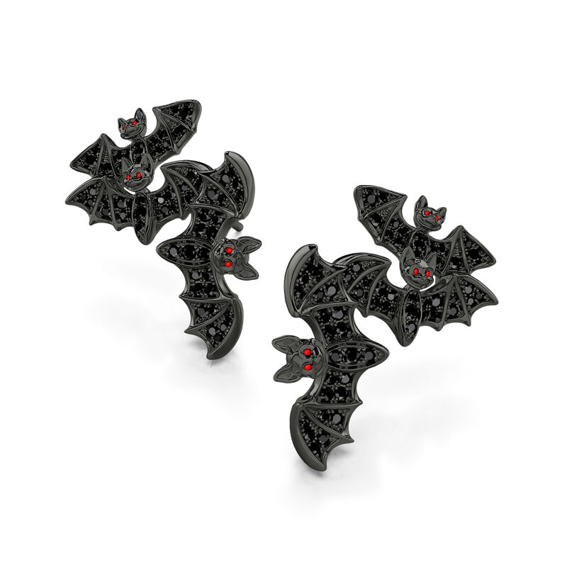 Jeulia "Witches' Familiars" Bat Sterling Silver Earrings