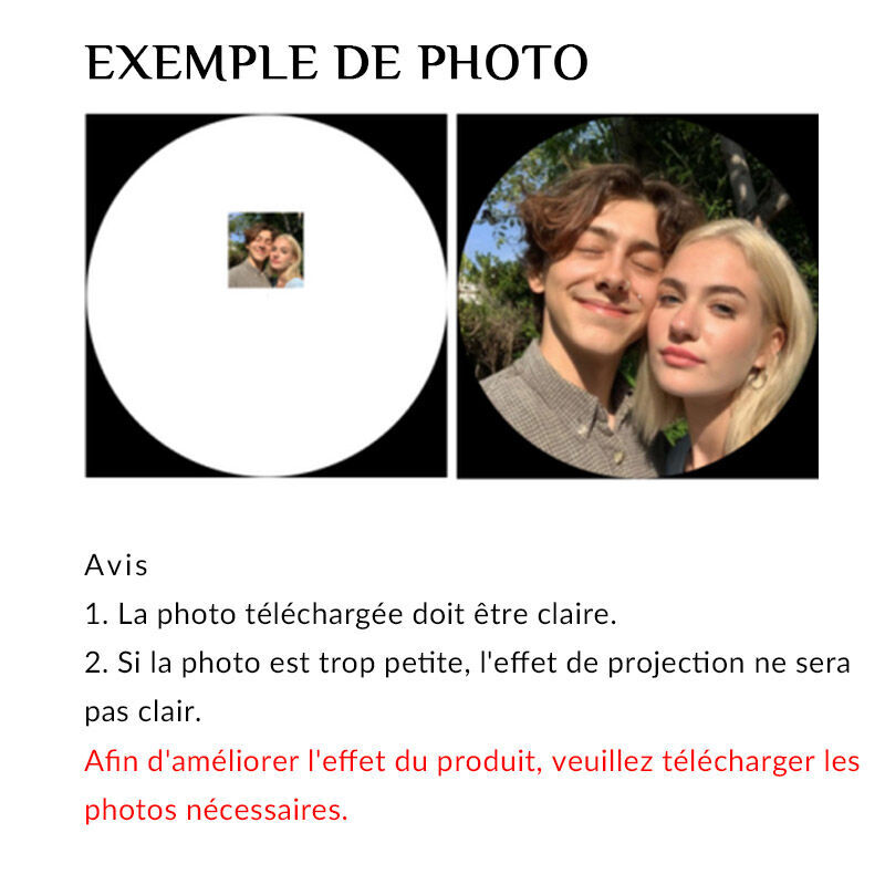 Jeulia Collier Couple Demi-cœur Puzzle Personnalisé Projection de photos Argent Sterling