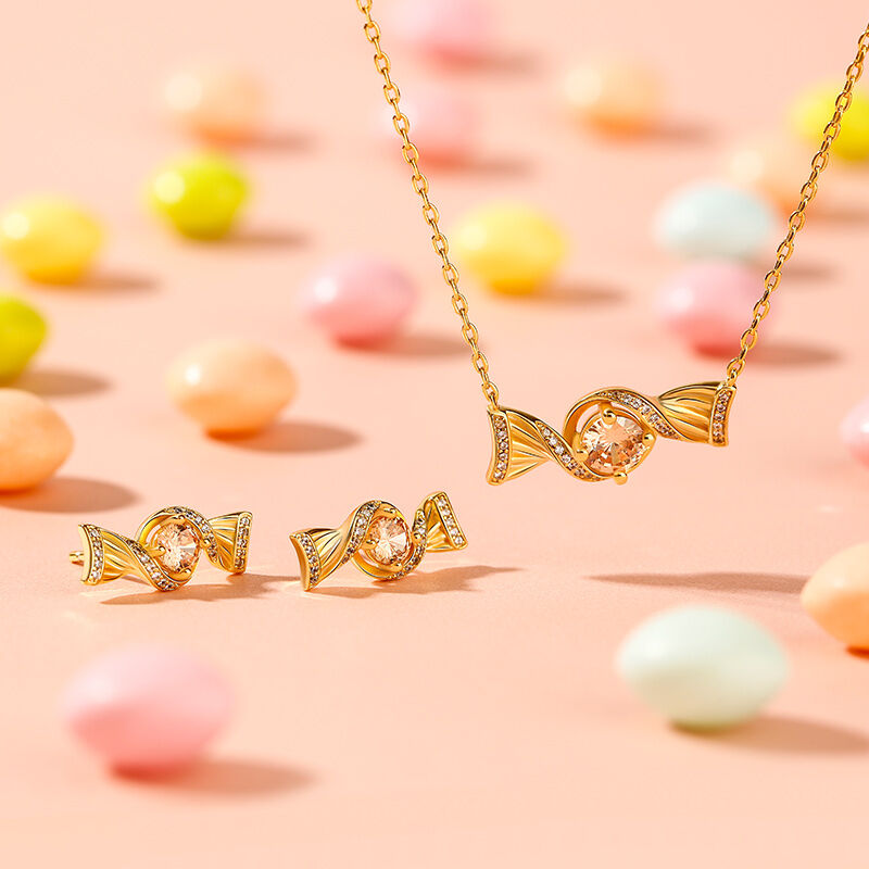 Jeulia "Sweets for My Sweet" Candy Round Cut Sterling Silver Jewelry Set