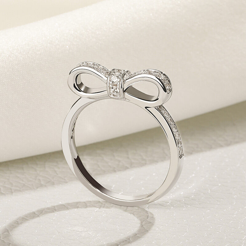 Jeulia Simple Bowknot Sterling Silver Ring