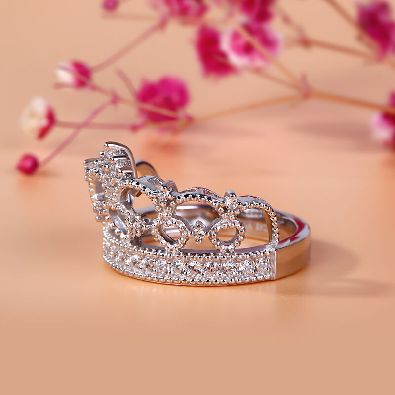 Jeulia Crown Design Sterling Silver Ring