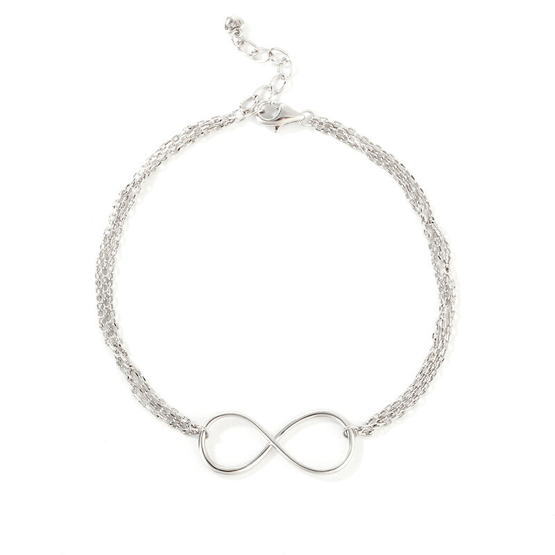 Jeulia Three Layer Infinity Design Sterling Silver Anklet