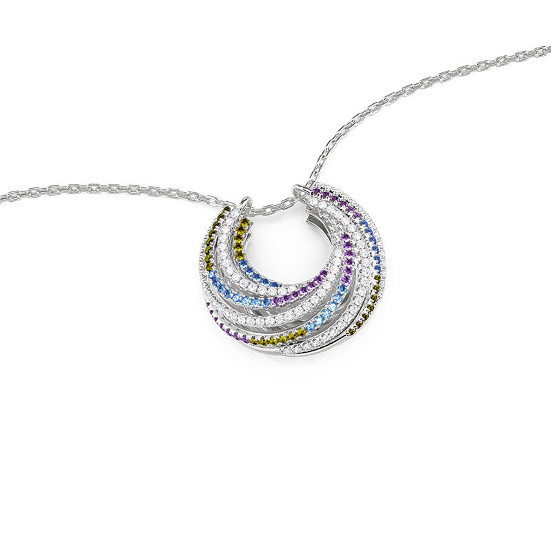 Jeulia Celestial Spiral Pendant Necklace