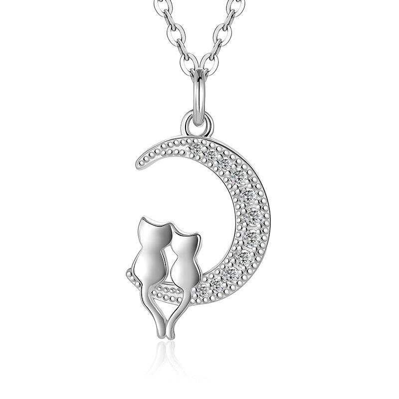 Jeulia Collier Mode Chat et Lune Argent Sterling