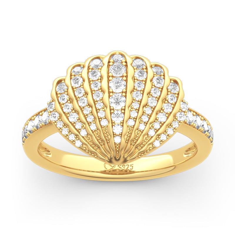 Jeulia Sea Shell Sterling Silver Ring