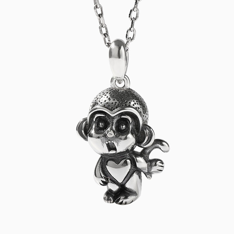 Jeulia "Little Monkey" Sterling Silver Necklace