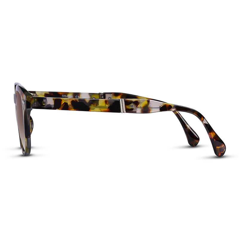 جوليا نظارة شمسية مستديرة بنية اللون للجنسين قابلة للطي
