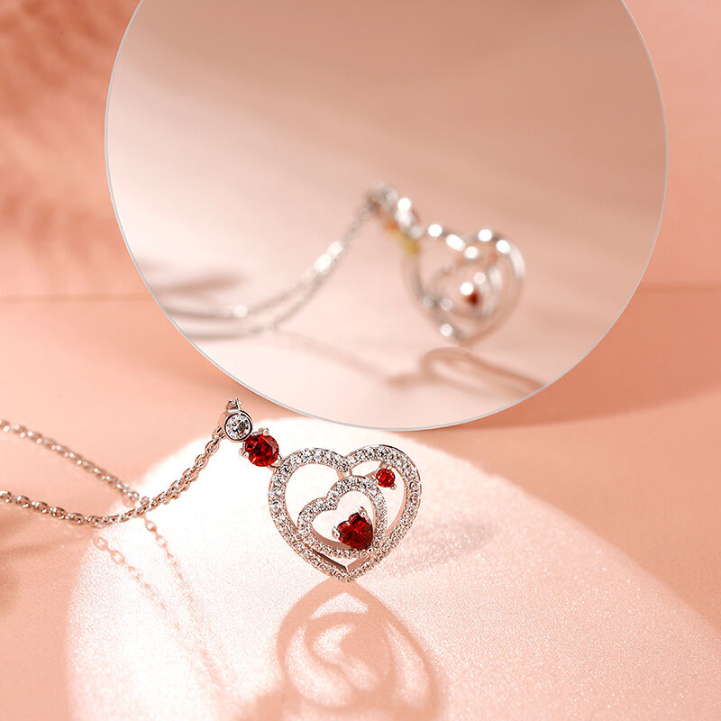 جوليا مجموعة مجوهرات قلبين "أحمل قلبك" من الفضة الإسترليني