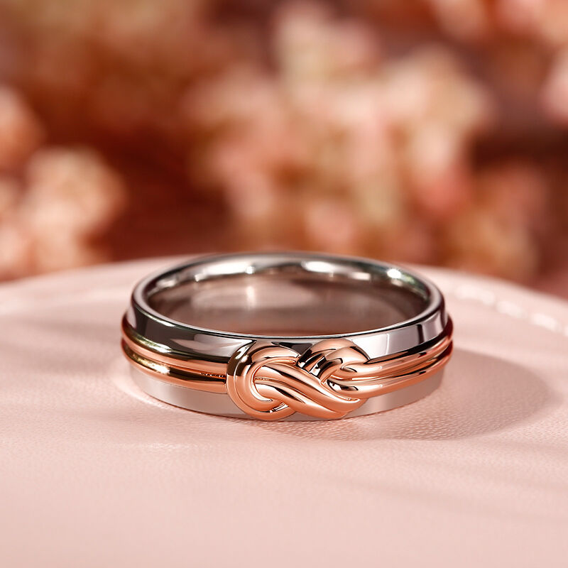 Jeulia "Eternal Connection" Knot Design Sterling Silver Women's Band