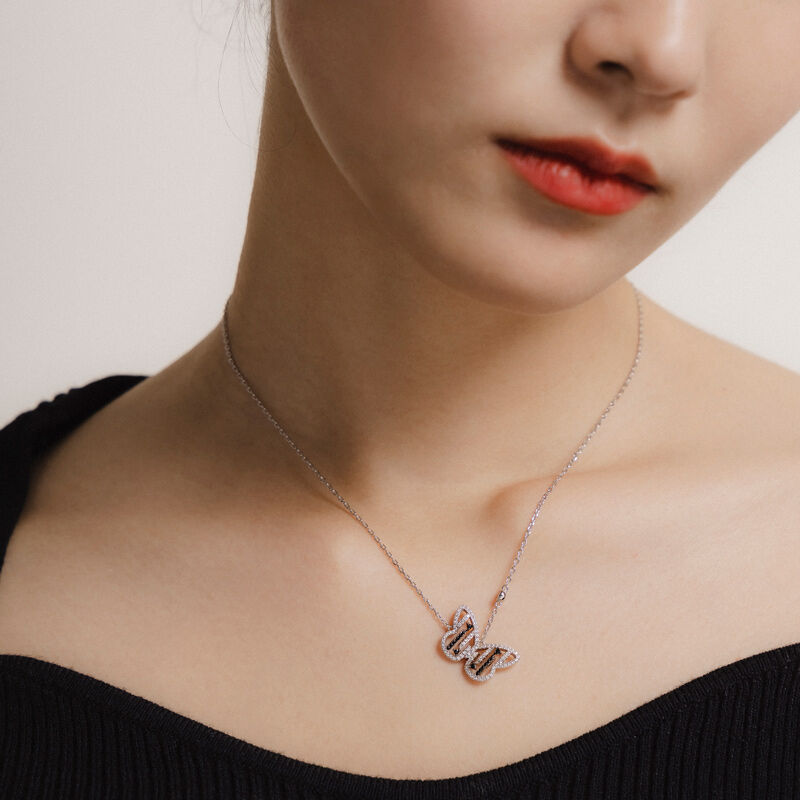 Jeulia "Be Free" Butterfly Sterling Silver Necklace