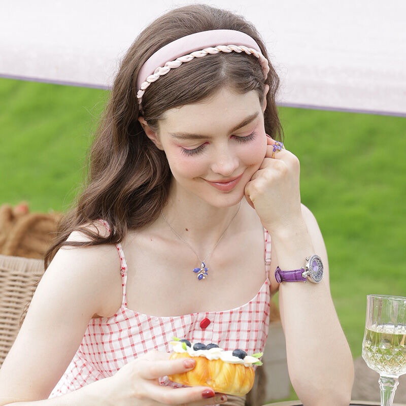 Jeulia Collar de plata de esmalte inspirado en hermoso iris para mujer elegante