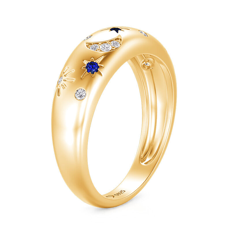Jeulia Esenciales del Día Anillo Domo Sol Luna y Estrellas para Mujer