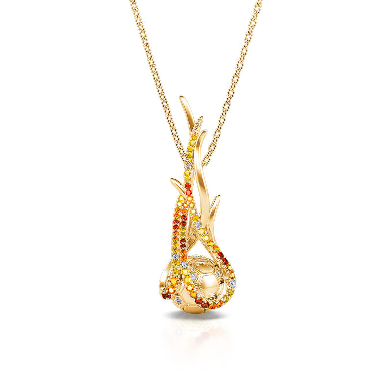 Jeulia "Blazing Football" Sterling Silver Jewelry Set