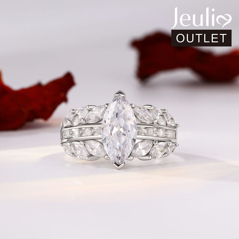 Jeulia Modern Marquise Cut Sterling Silver Ring