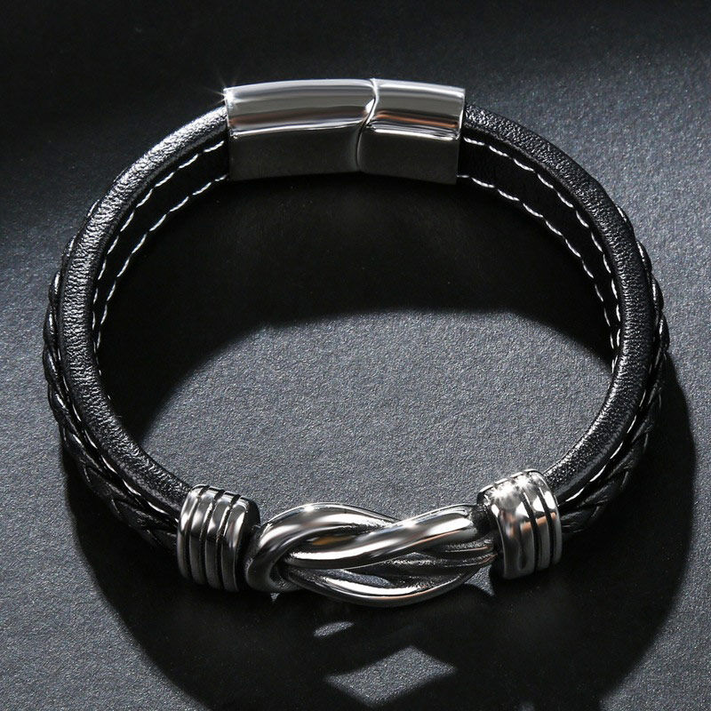 Jeulia Infinity Design Men's Bracelet in Titanium Steel（200mm）