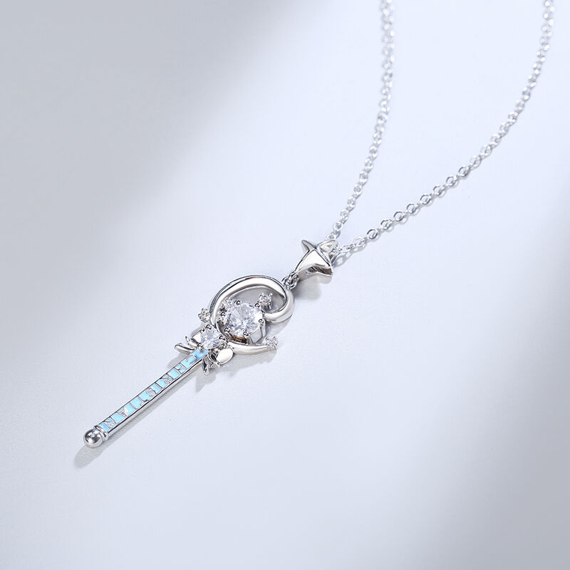Jeulia "Magic Wand" Personalized Sterling Silver Necklace