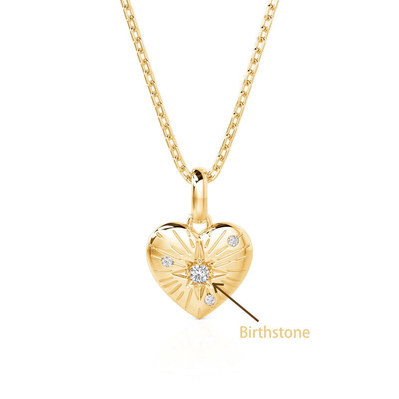 Jeulia Everyday Simple Custom Engraved Heart Necklace with Birthstone