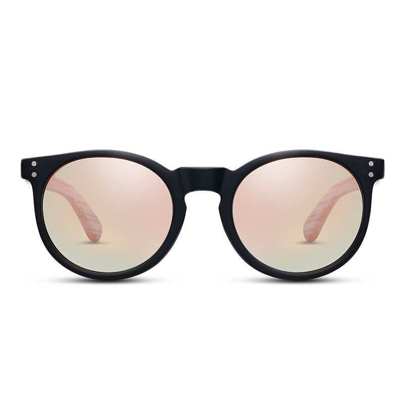 Jeulia "Dynamics" Round Pink Mirror Polarized Unisex Sunglasses
