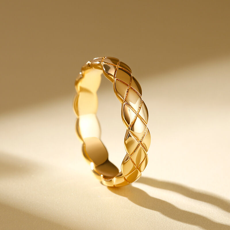 Jeulia Anillo dorado para hombre con diseño geométrico de plata de ley