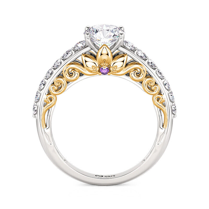 Jeulia Simple Inset Crown Engagement Ring